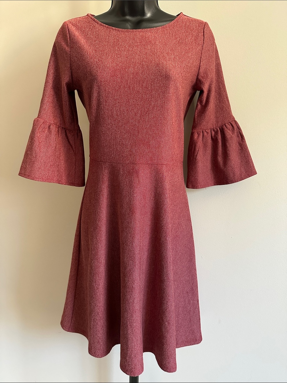 Cremieux Red Bell-Sleeve A-Line Dress